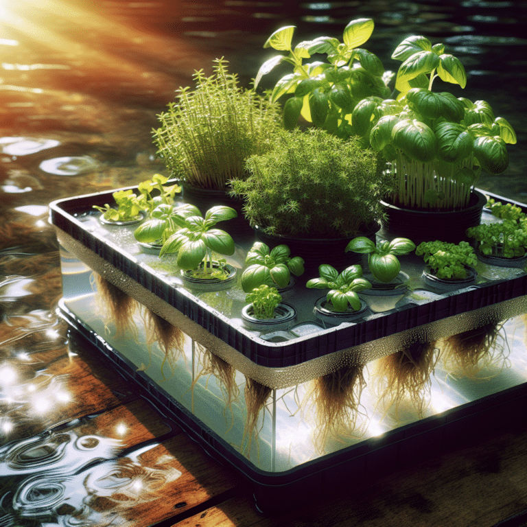 DIY Floating Tray Hydroponic Herb Garden