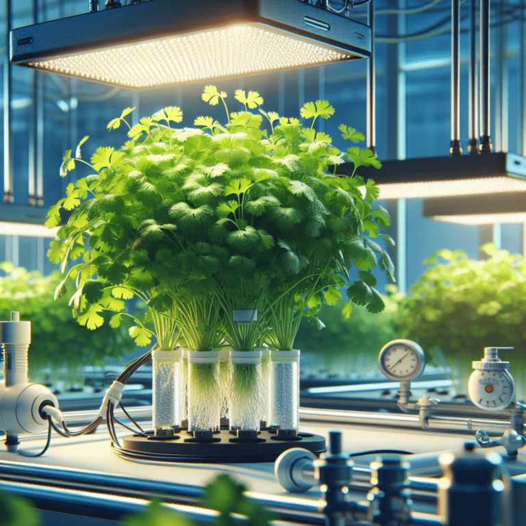 Achieving Lush Cilantro Growth in an Indoor Hydroponic Setup